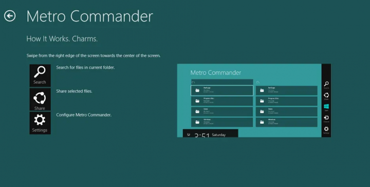metro commender-Windows 10 File Manager