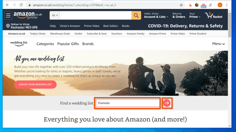 Hvordan utføre Amazon Wedding Registry Search fra en PC