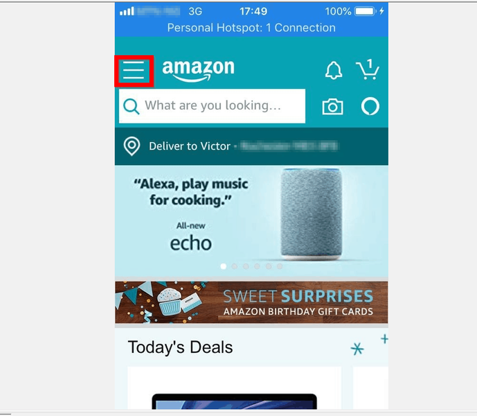 Comment se déconnecter de l'application Amazon (à partir d'un iPhone)