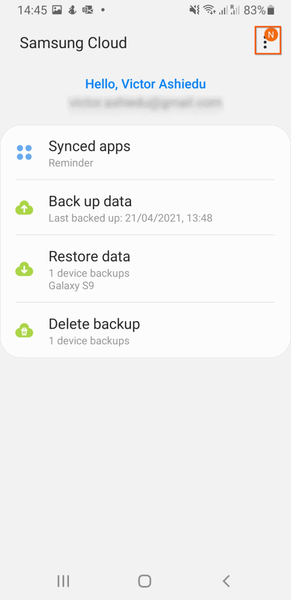 Eseguire il backup del telefono