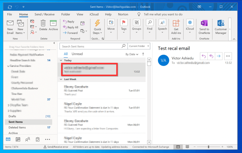 Ako odvolať e-mail v programe Outlook