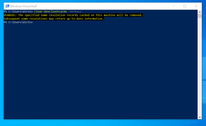 Ako vyprázdniť DNS v systéme Windows 10 pomocou PowerShell