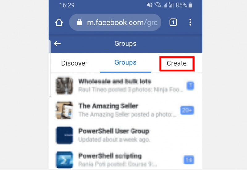 Ako vytvoriť skupinu na Facebooku z mobilného prehliadača