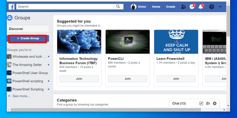 Ako vytvoriť skupinu na Facebooku z prehliadača (Facebook.com)