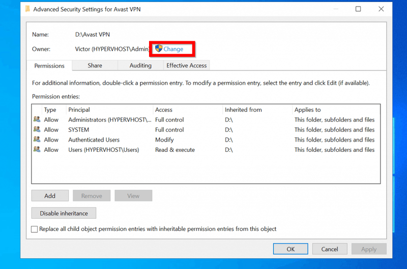 Preluați proprietatea folderului în Windows 10 din Folder Security Properties
