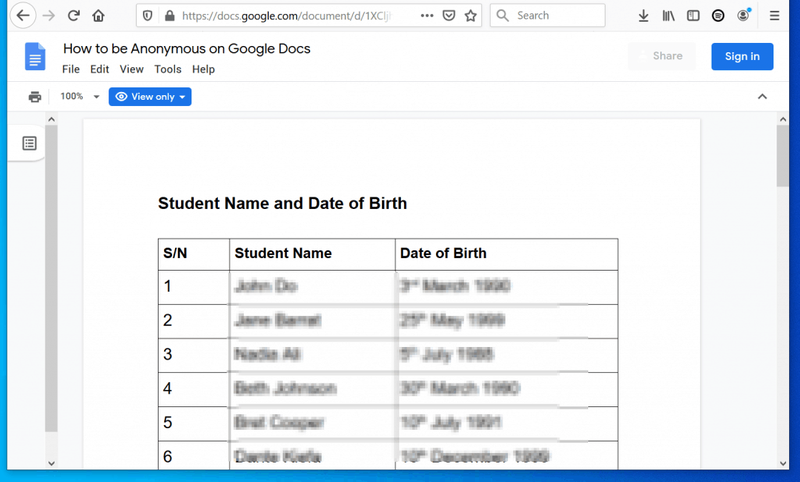 Com ser anònim a Google Docs des d'un ordinador