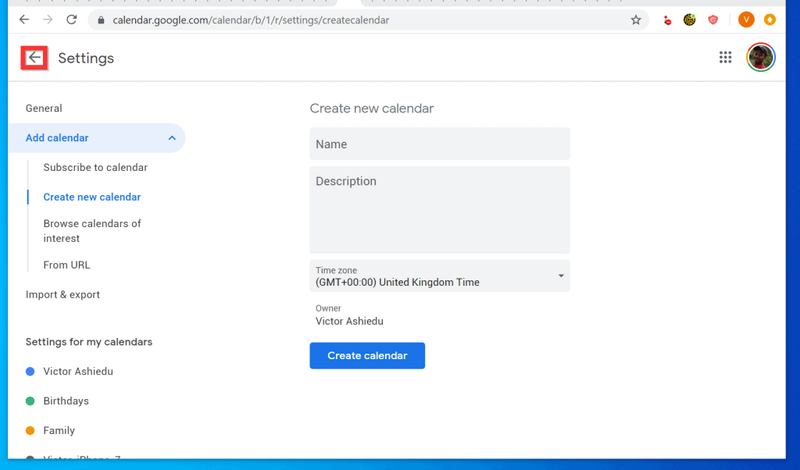 Fusionner Google Agendas Étape 2 : Créer un nouvel agenda (facultatif)