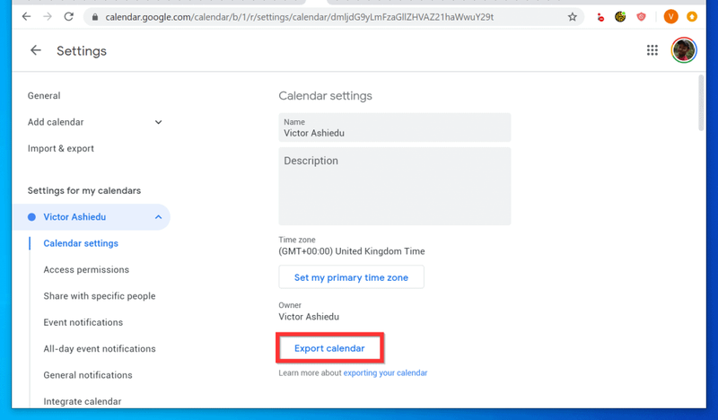 Fusionner les calendriers Google Étape 1 : Exporter les calendriers