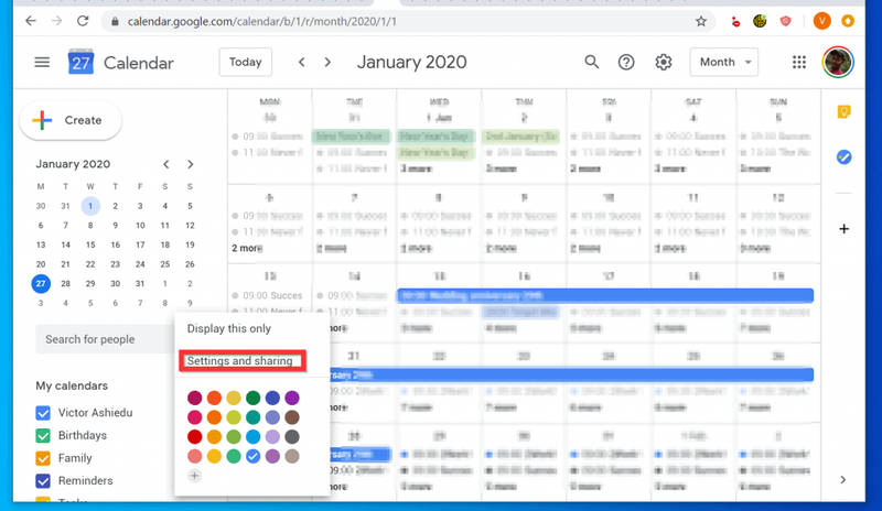 Fusionner les calendriers Google Étape 1 : Exporter les calendriers