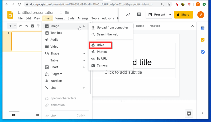 Vložte GIF z Disku Google