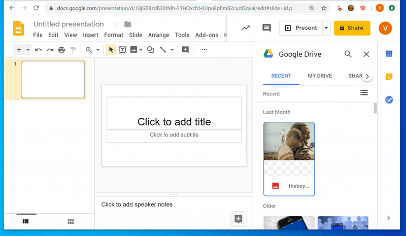 Vložte GIF z Disku Google