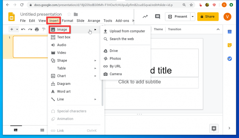 Ako vložiť GIF do Prezentácií Google z počítača