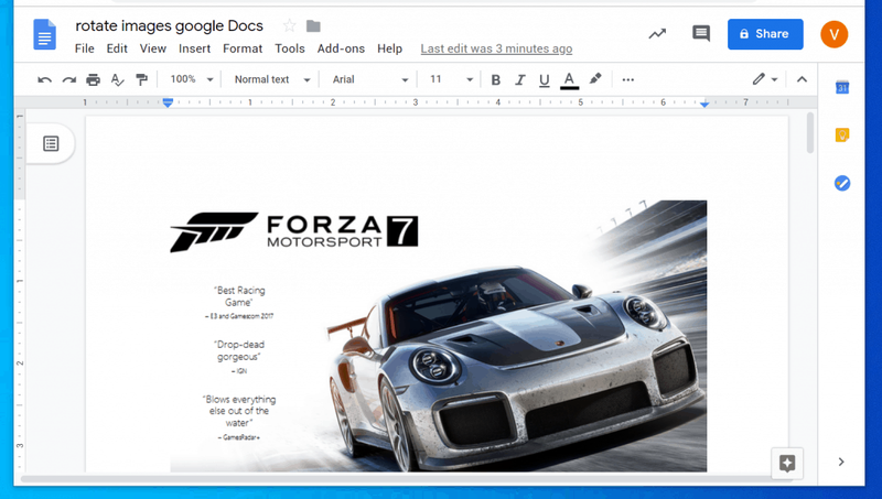 Com girar una imatge a Google Docs