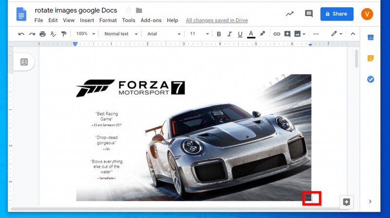 Com girar una imatge a Google Docs