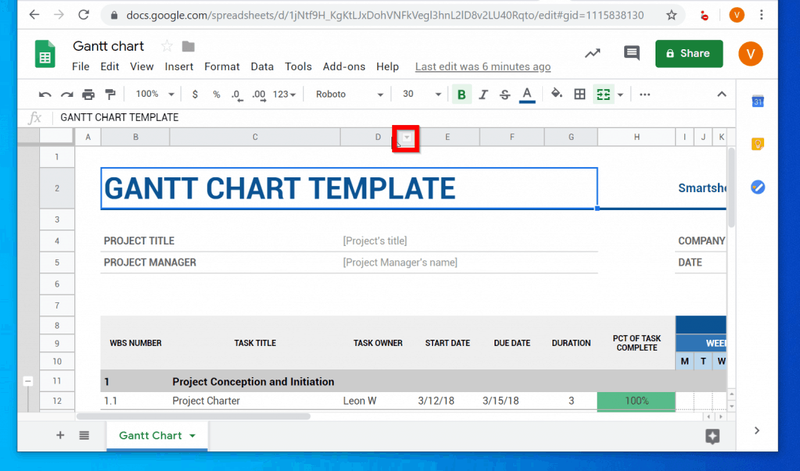 Comment masquer des colonnes dans Google Sheets à partir d'un PC