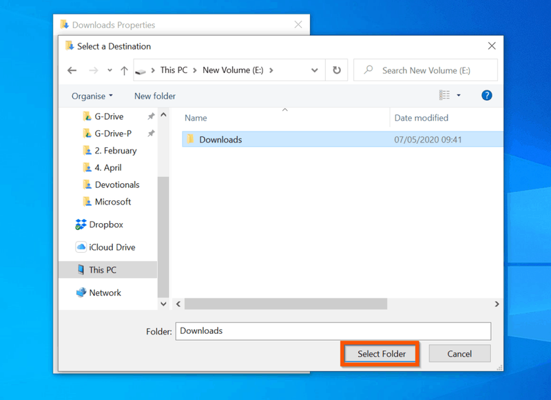 Comment changer l'emplacement de téléchargement sur Windows 10 pour tous les navigateurs