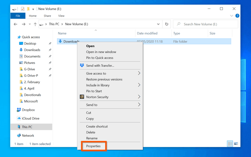 changer l'emplacement de téléchargement Windows 10 à l'emplacement par défaut