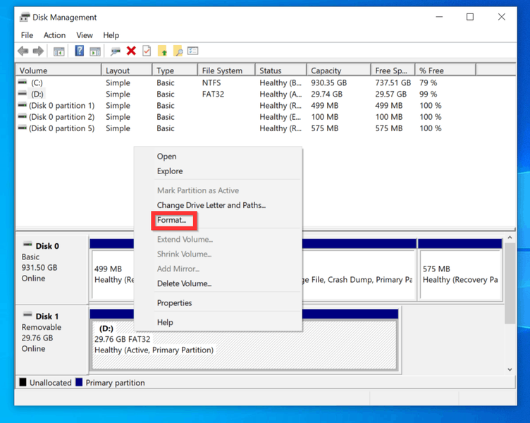 Com formatar una targeta SD a Windows 10 - Pas 2: mètode 1 - Com formatar una targeta SD amb l'ordre DISKPART