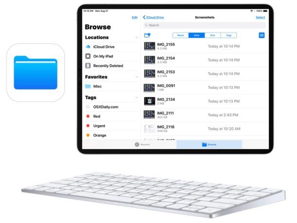 14 hurtigtaster for iPad-filapplikasjon
