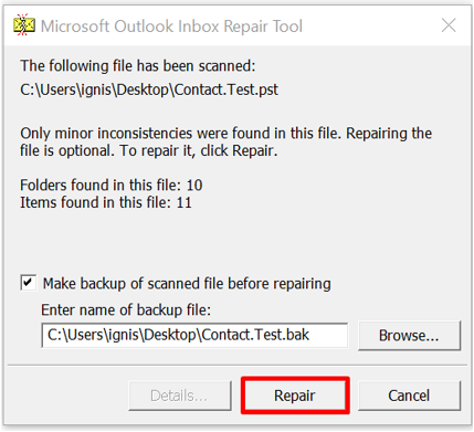   Reparasjonsverktøy for Outlook-innboks