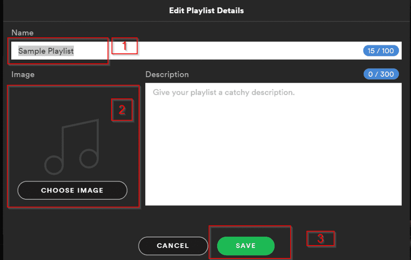 Spotify Web Player - byt namn på en spellista