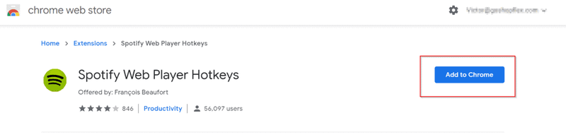 Spotify Web Player Hotkeys Chrome-tillägg