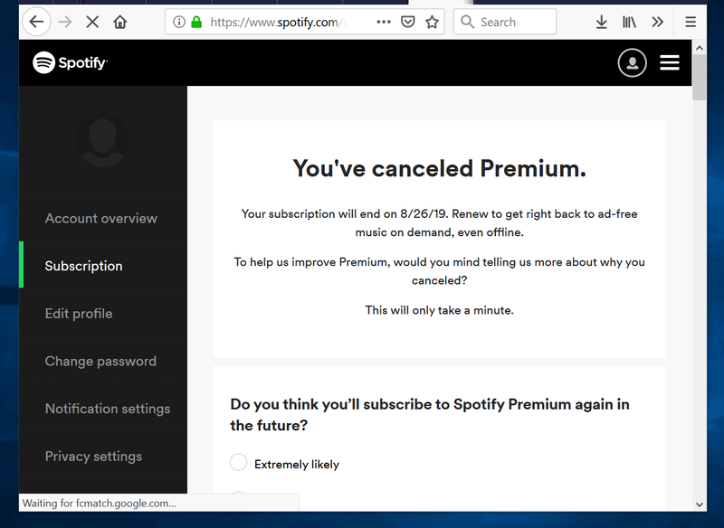 Come annullare Spotify Premium