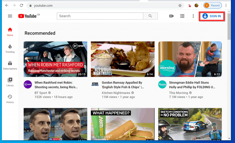 Ako odstrániť kanál YouTube – Prihláste sa do svojho účtu YouTube