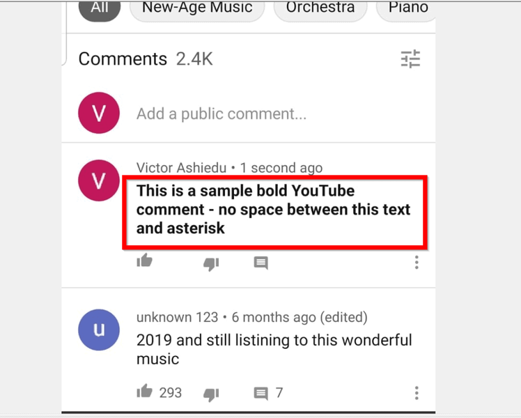 YouTube 앱에서 YouTube 댓글을 굵게 표시하는 방법