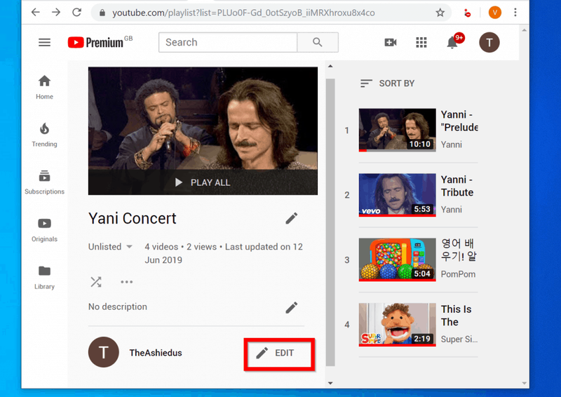 Come condividere una playlist di YouTube su YouTube.com