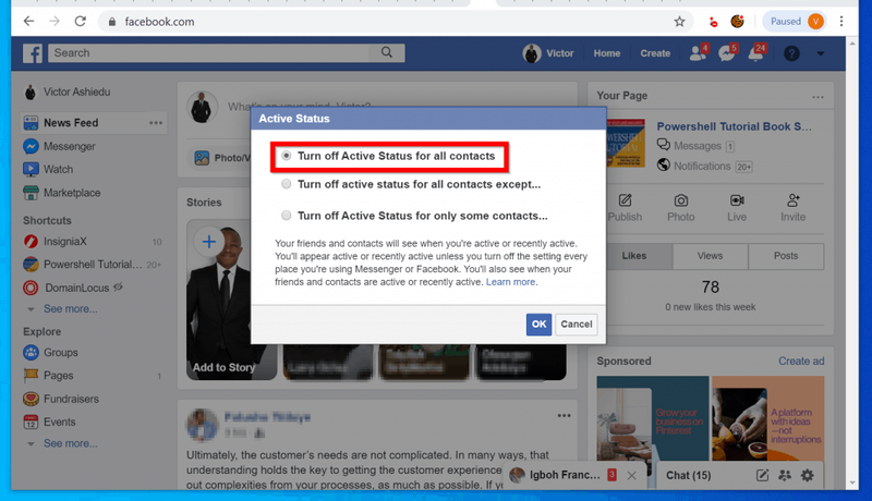 Comment être invisible sur Facebook depuis un PC (Facebook.com)