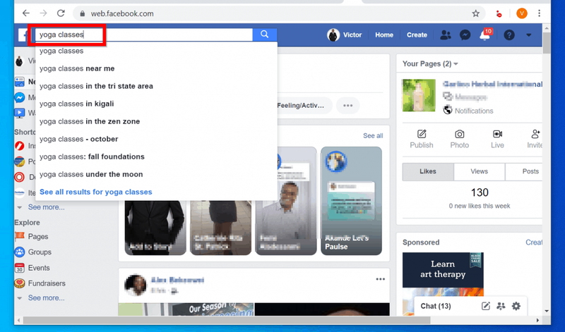Com cercar publicacions de Facebook des d'un ordinador