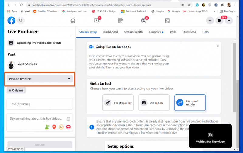 Cum să intri în direct pe Facebook - Opțiuni de postare Facebook Live