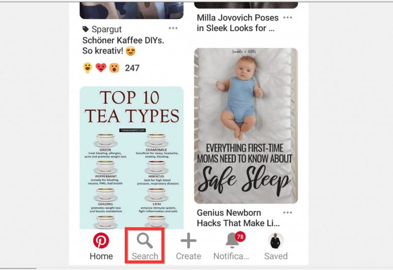 Kaip sekti ką nors „Pinterest“ sistemoje „Android“.