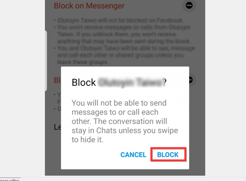 Kuidas blokeerida kedagi Facebook Messengeri rakenduses