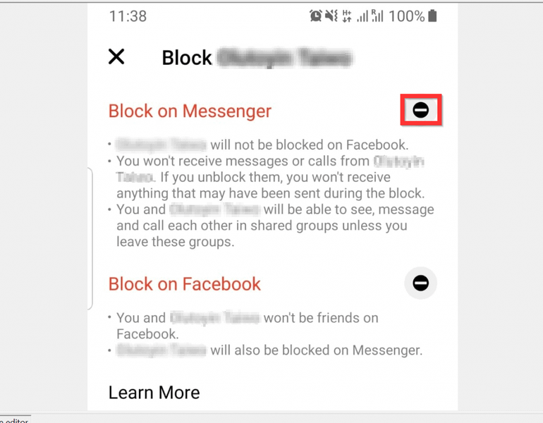 Kuidas blokeerida kedagi Facebook Messengeri rakenduses