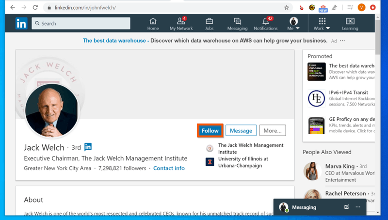 Com afegir un influencer als vostres interessos de LinkedIn