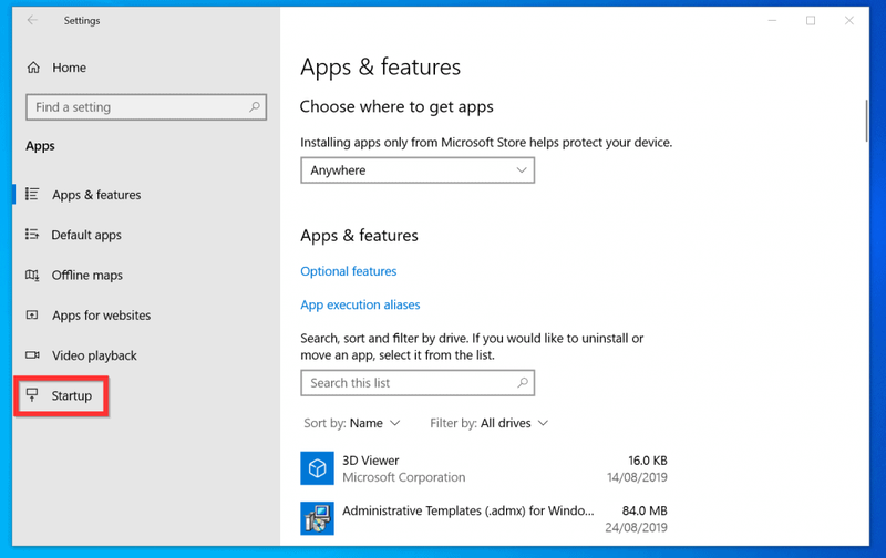 Programmi käivitamine Windows 10 käivitamisel rakenduse käivitamisel
