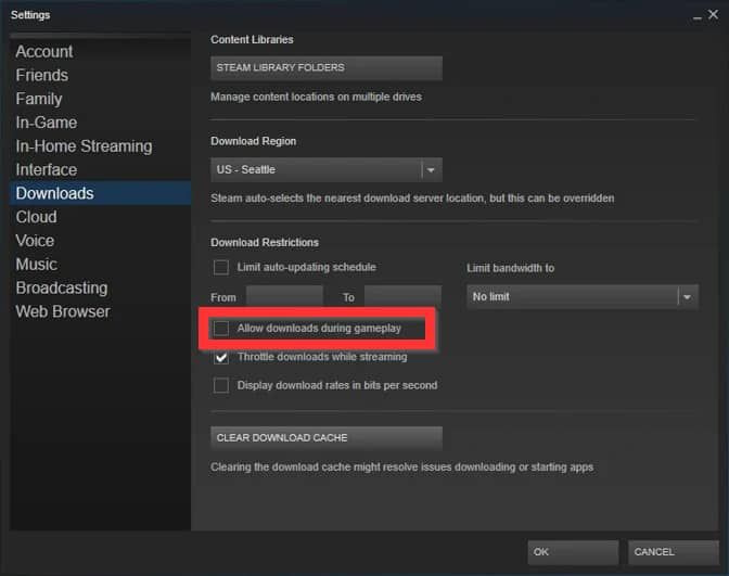 Per optimitzar Windows 10 per a jocs: desactiveu les actualitzacions automàtiques de Steam