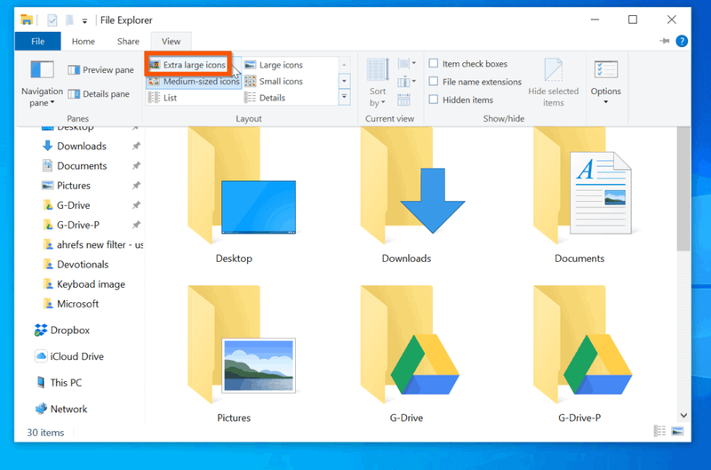 Ako zmeniť veľkosť ikony v systéme Windows 10 - Ako zmeniť veľkosť ikony pre súbory a priečinky