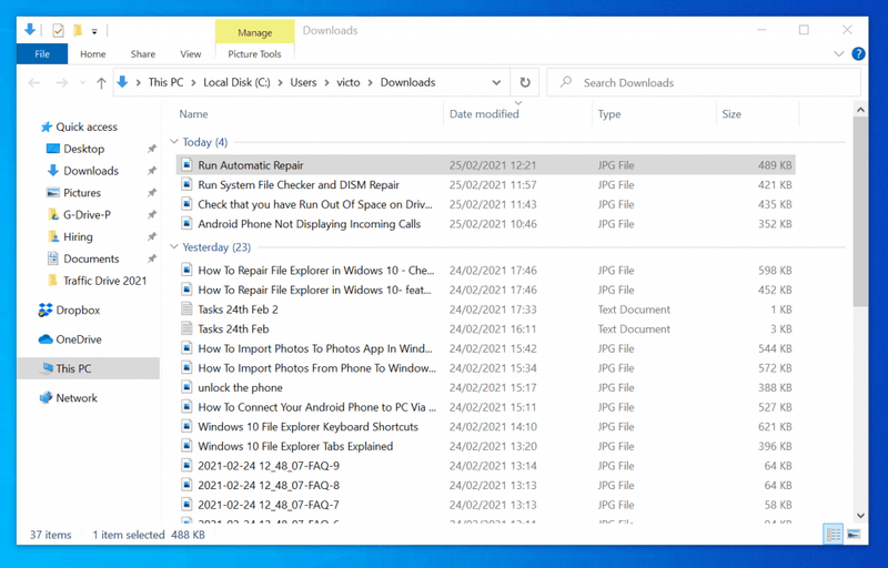 Kuidas lähtestada File Explorer vaikevaade Windows 10-s – failiuurija vaikevaade