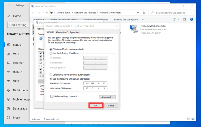Hoe u DNS op Windows 10 kunt wijzigen via Adapterinstellingen