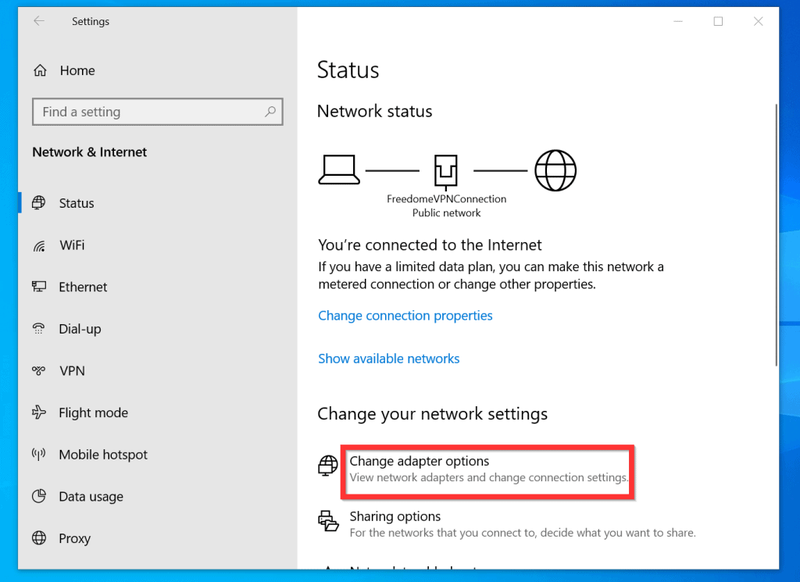 Hoe u DNS op Windows 10 kunt wijzigen via Adapterinstellingen