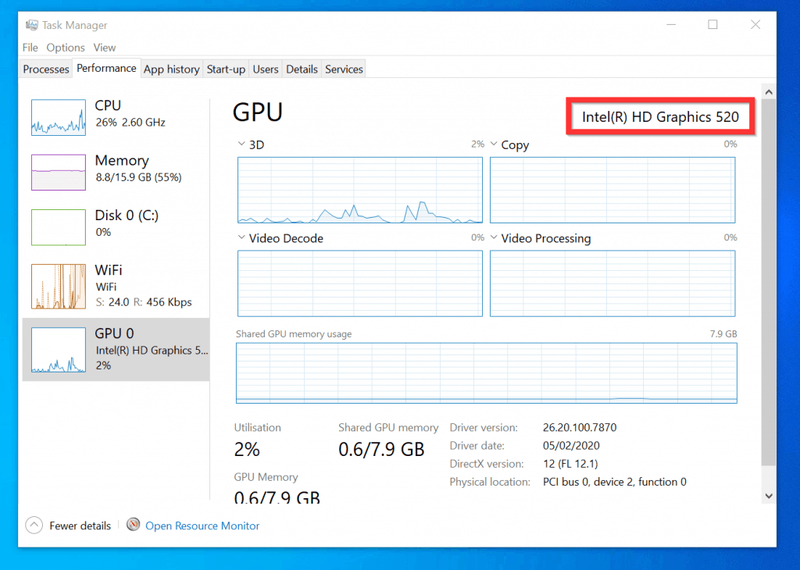 Slik sjekker du grafikkort på Windows 10 fra Task Manager