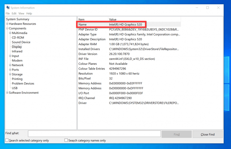 Slik sjekker du grafikkort på Windows 10 fra systeminformasjon