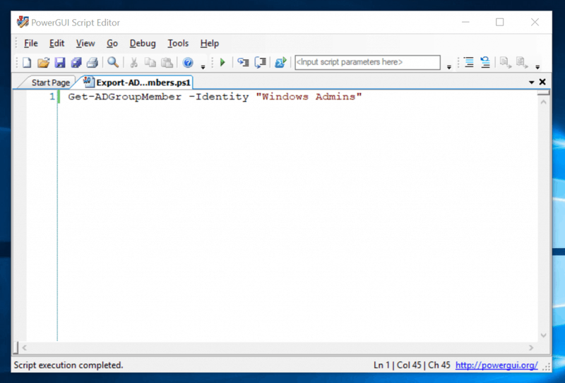 powershell få annoncegruppemedlemmer - Opdateret script