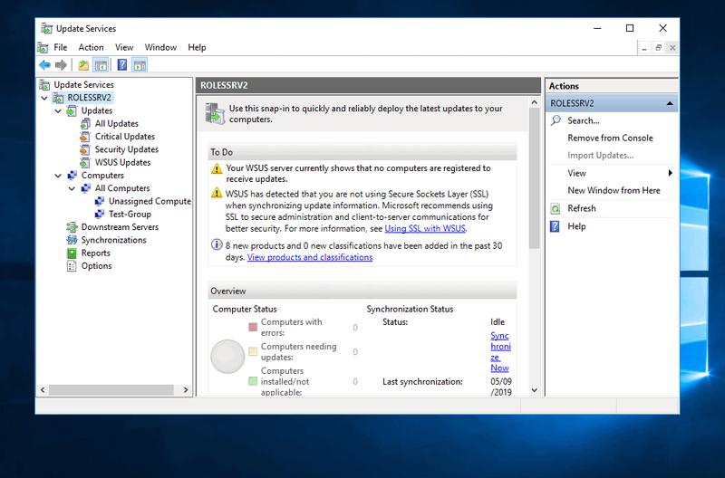 WSUS Server 2016-krav